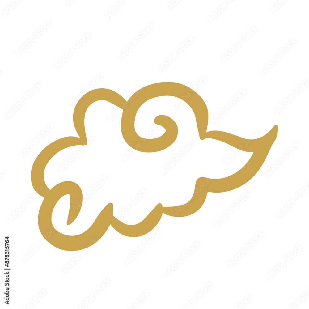Chinese golden auspicious cloud lines Chinese golden auspicious cloud lines