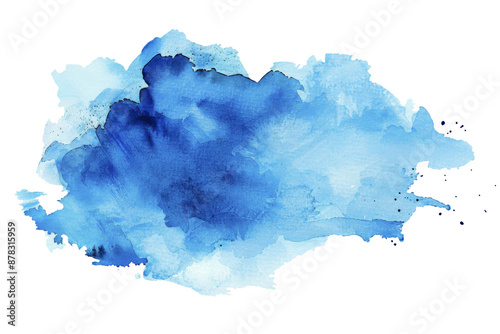 A beautiful abstract composition of blue watercolor brush strokes, creating a vivid and artistic splash effect reminiscent of ocean waves and sky.