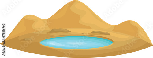 Oasis is appearing in the middle of the desert bringing life