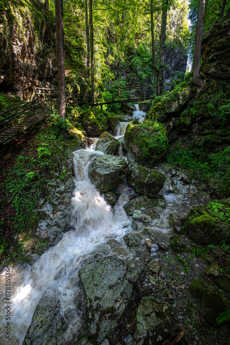 Walking along the Kesselfallsteig in Austria photo