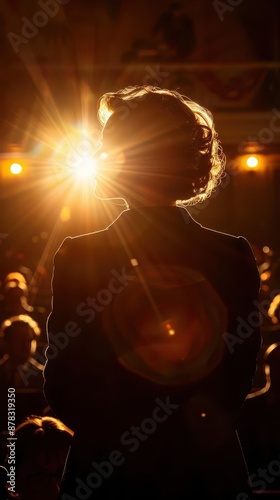 woman with a bright light shining through her hair