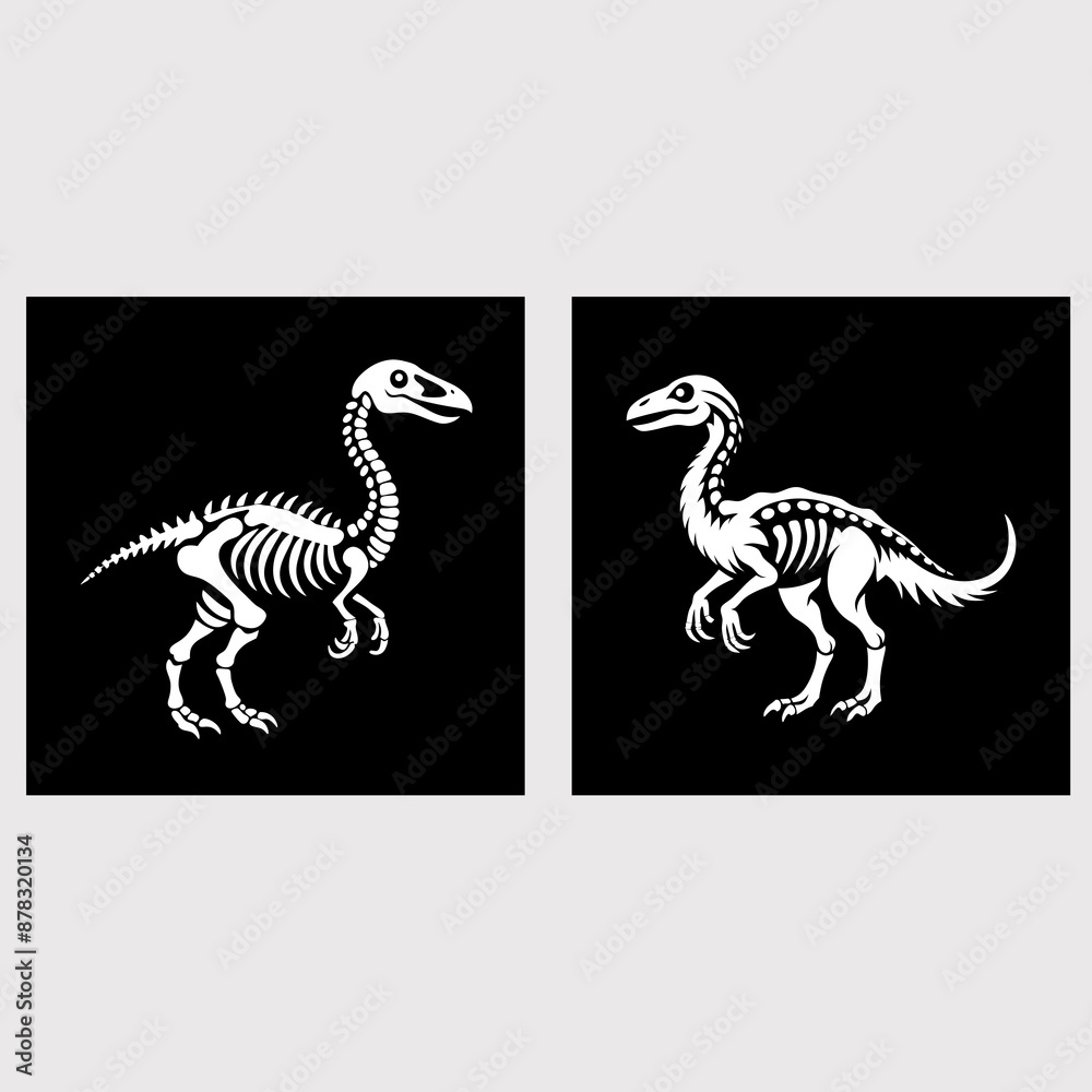 bone structure of dinosaur vector bone structure of dinosaur vector