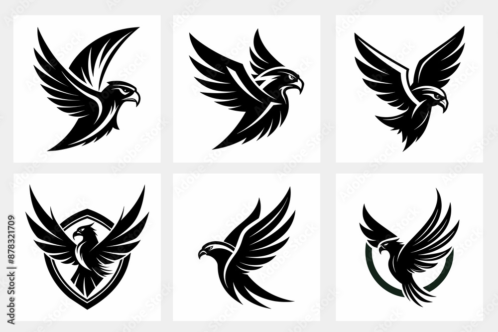 set of eagle wings icon illustration set of eagle wings icon illustration