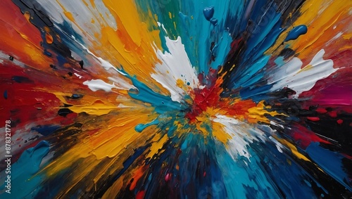 Dive into a world of vibrant colors and dynamic shapes with our mesmerizing abstract art image.
