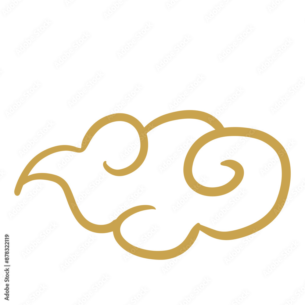 Chinese golden auspicious cloud lines Chinese golden auspicious cloud lines