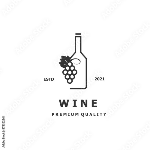Wine bottle logo symbol vector 
