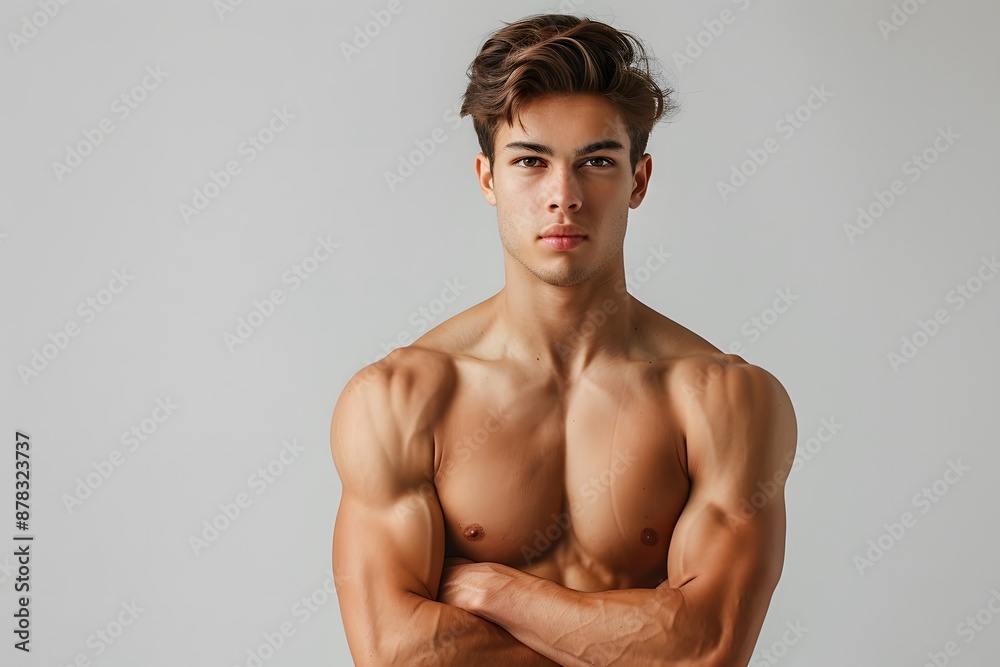 Fototapeta premium Fit Young Man Showcasing Muscular Physique