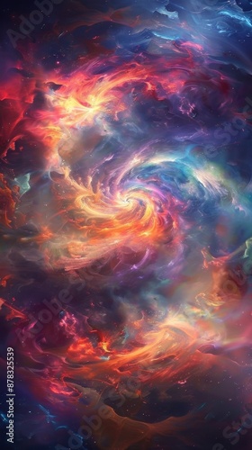 Colorful and Ethereal Abstract Space Nebula Background, Perfect for Wallpapers and Backgrounds. Explore the Mystical Beauty of the Universe, Ideal for Bestsellers and Science Publications. High-Resolu © Da
