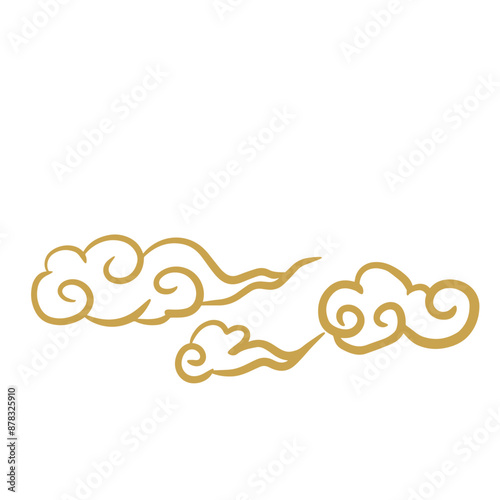 Chinese golden auspicious cloud lines