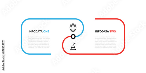 Design template infographic vector element with 2 step or option 