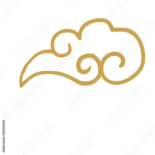 Chinese golden auspicious cloud lines