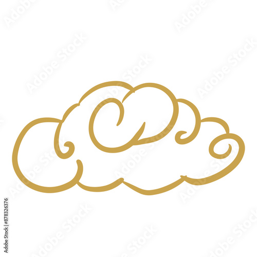 Chinese golden auspicious cloud lines