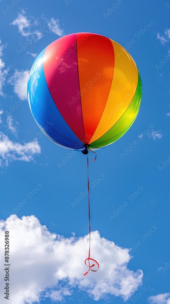 Obraz premium colorful balloon flying in the sky with a string