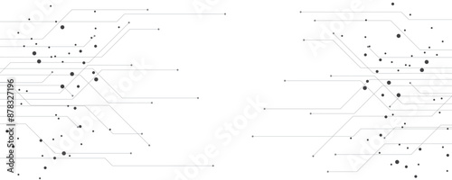 Lines digital technology futuristic on a white background. High-tech connection system. technology communication concept.