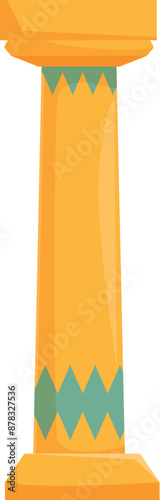 Ancient egyptian column with a patterned base and capital, showing the architectural style of the ancient civilization