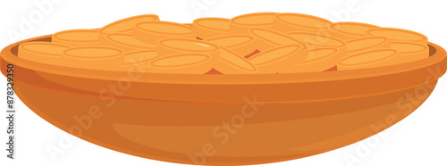 Wooden bowl is overflowing with gold coins, symbolizing abundance and wealth