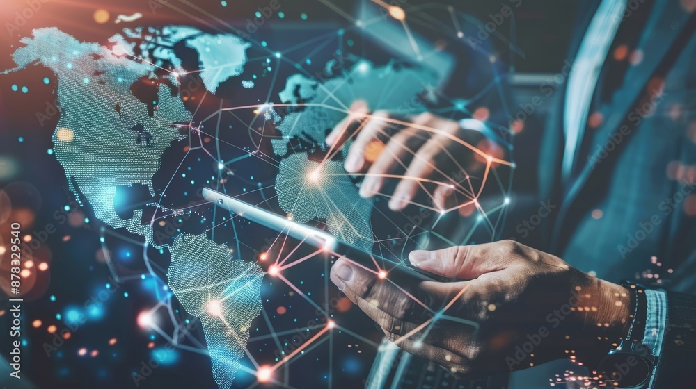 Global Communication Digital Device Information Concept Global Communication Digital Device Information Concept
