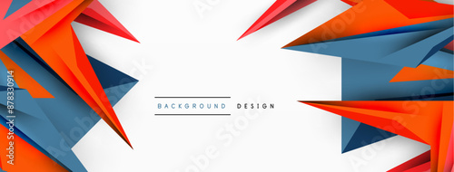 Minimal geometric abstract background. Low poly dynamic triangle design. Trendy techno business template for wallpaper, banner, background or landing