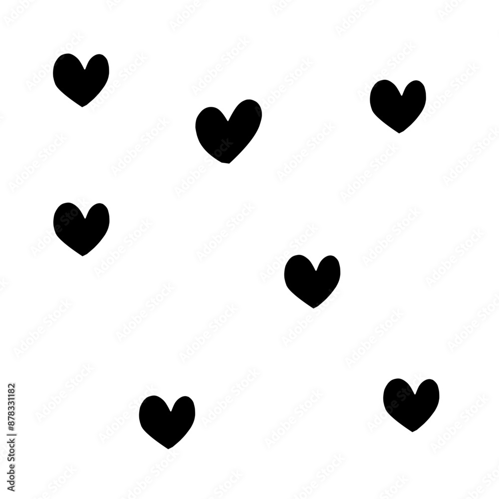 Abstract seamless heart pattern. Vector hand drawn love concept illustration. Black and white love doodle background with hearts. Wrapping paper, textile, wallpaper Abstract seamless heart pattern. Vector hand drawn love concept illustration. Black and white love doodle background with hearts. Wrapping paper, textile, wallpaper