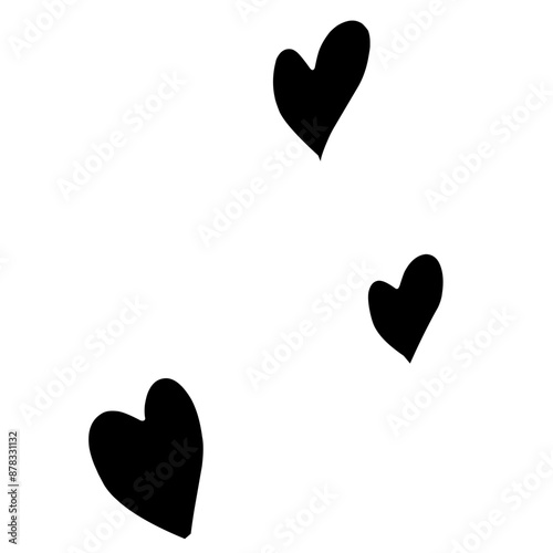 Abstract seamless heart pattern. Vector hand drawn love concept illustration. Black and white love doodle background with hearts. Wrapping paper, textile, wallpaper