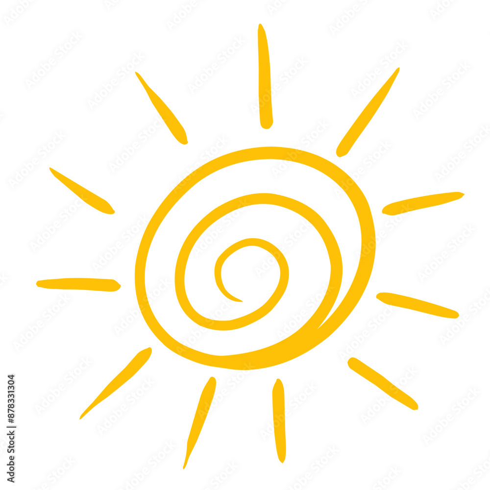 Cute doodle sun icons. Hand drawn style illustration Cute doodle sun icons. Hand drawn style illustration