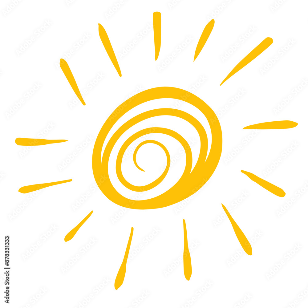 Cute doodle sun icons. Hand drawn style illustration Cute doodle sun icons. Hand drawn style illustration