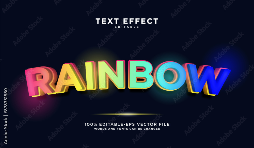 Rainbow Text-Effect editable vector template design Rainbow Text-Effect editable vector template design