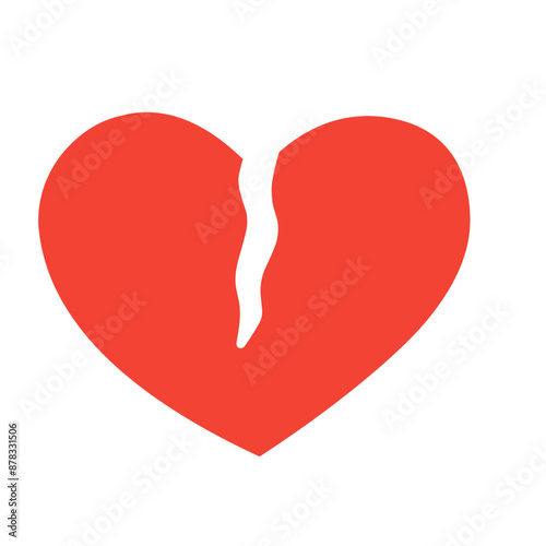 Broken heart icon. Love lost or divorce symbol. Vector.
