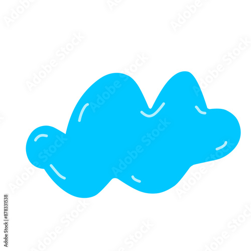 Simple hand drawn cloud collection. Abstract blue cloudy vector illustration. Sketch brush stroke speech bubble. 