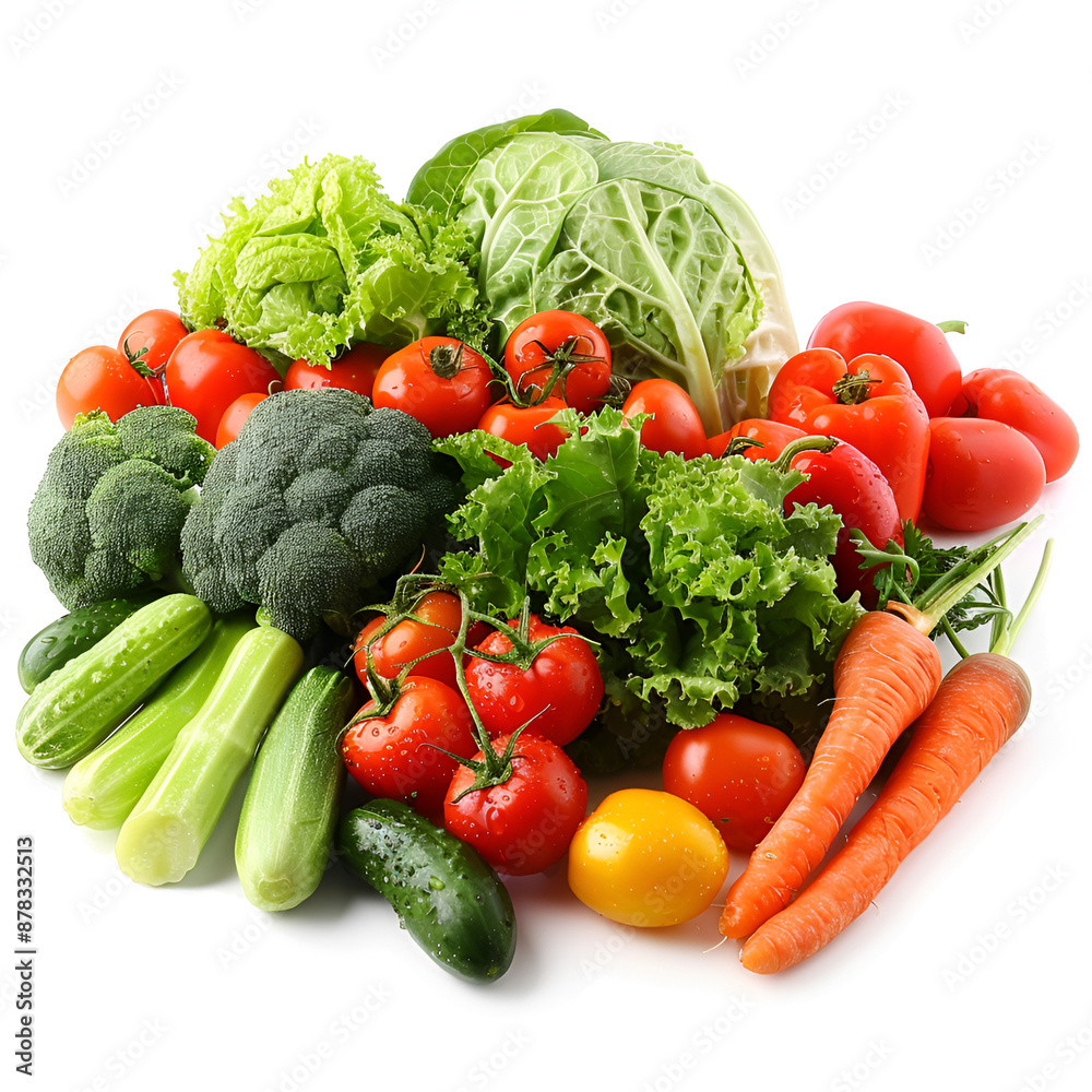 fresh vegetables isolated on white