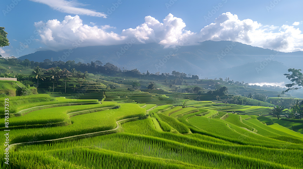 Fototapeta premium beautiful rice fields with a view
