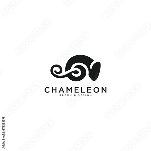 Chameleon logo design vector illustration. capturing the essence of adaptability and transformation