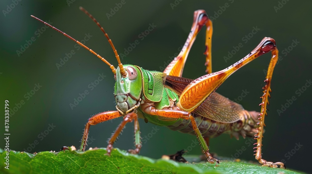 A grasshopper with a cone shaped head A grasshopper with a cone shaped head