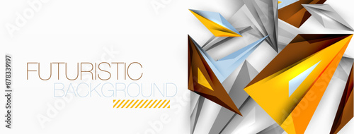 Minimal geometric abstract background. Low poly dynamic triangle design. Trendy techno business template for wallpaper, banner, background or landing