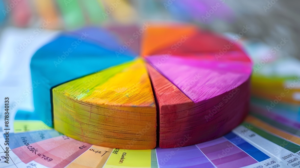 Colorful pie chart with different sections representing market share ...