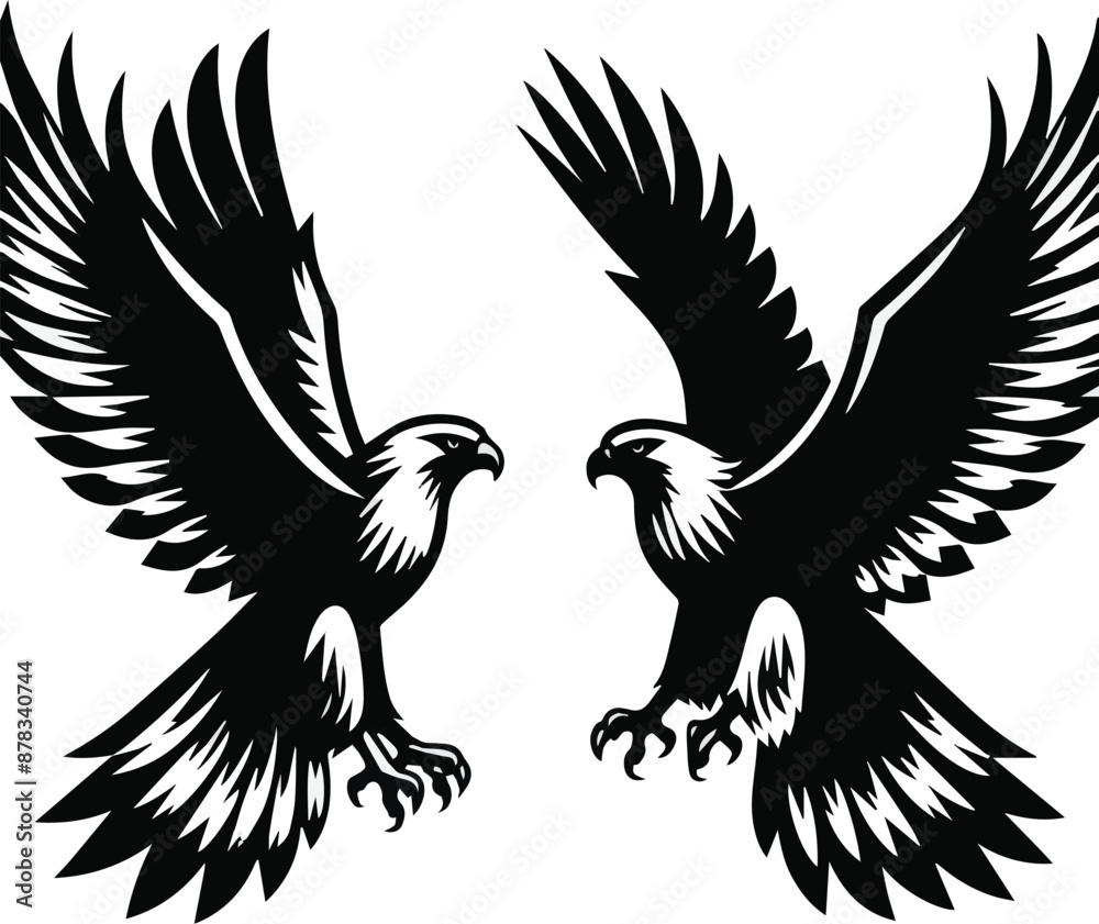 Fototapeta premium Falcon silhouette vector art illustration. Generative AI