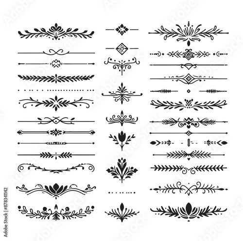  set of borders  and Corners vector illustration 