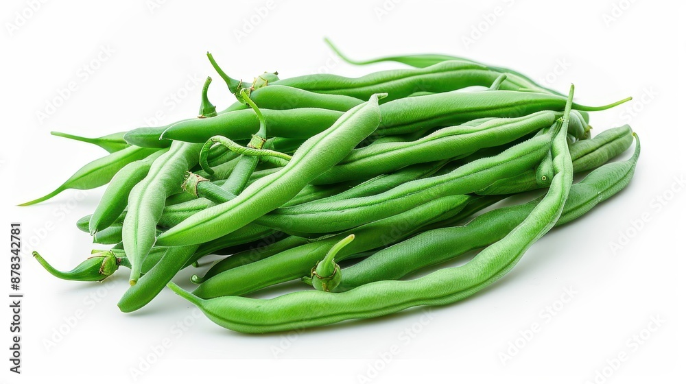 Fresh green beans isolated on white background Fresh green beans isolated on white background