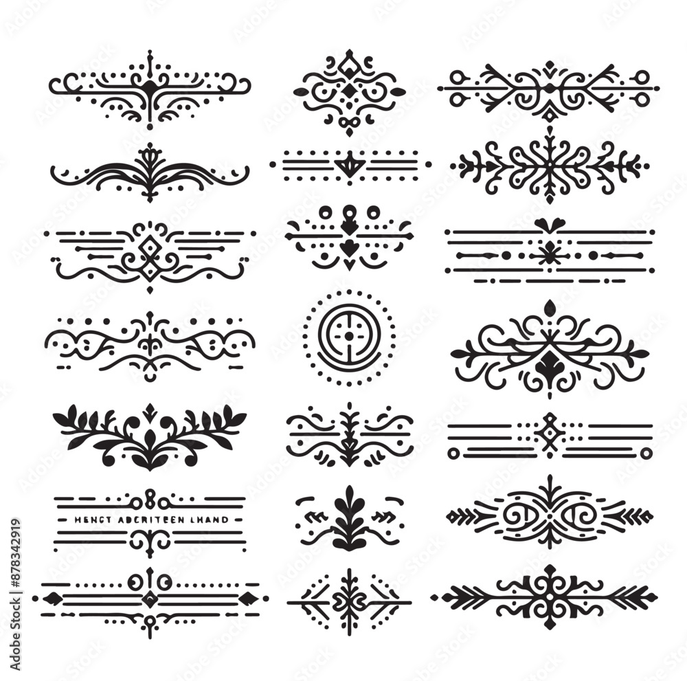 Naklejka premium set of borders and Corners vector illustration 