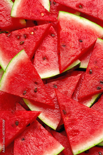 Slices of watermelon, top view