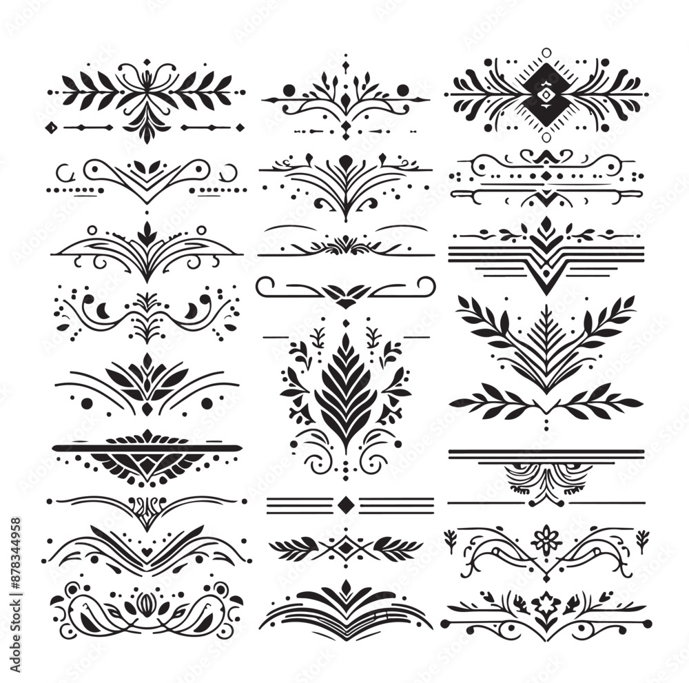  set of borders  and Corners vector illustration 