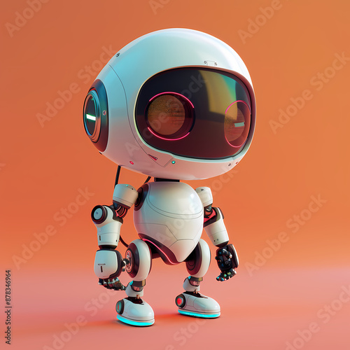 Wallpaper Mural 3D cute robot in white background vector image Torontodigital.ca