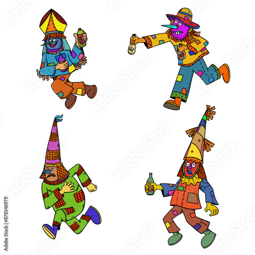 illustration vector graphic folk charater for design, template, mascot, character, etc