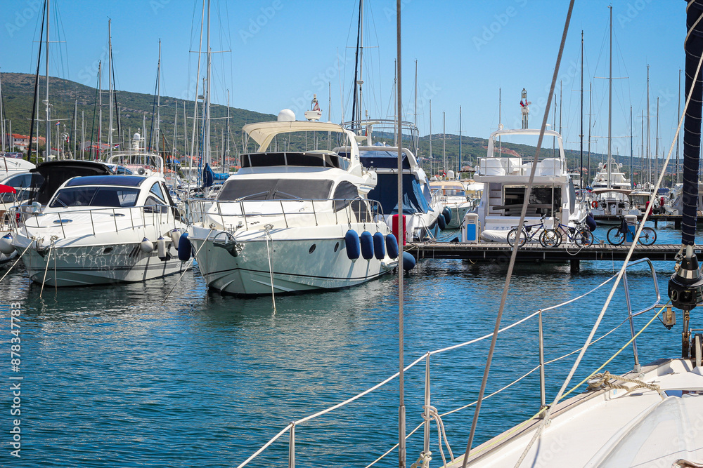 Fototapeta premium Sunny Day at the Marina with Luxury Yachts