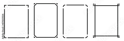 Collection of Simple outline borders Frame. Decorative frames. Vector iillustration isolated on white background.