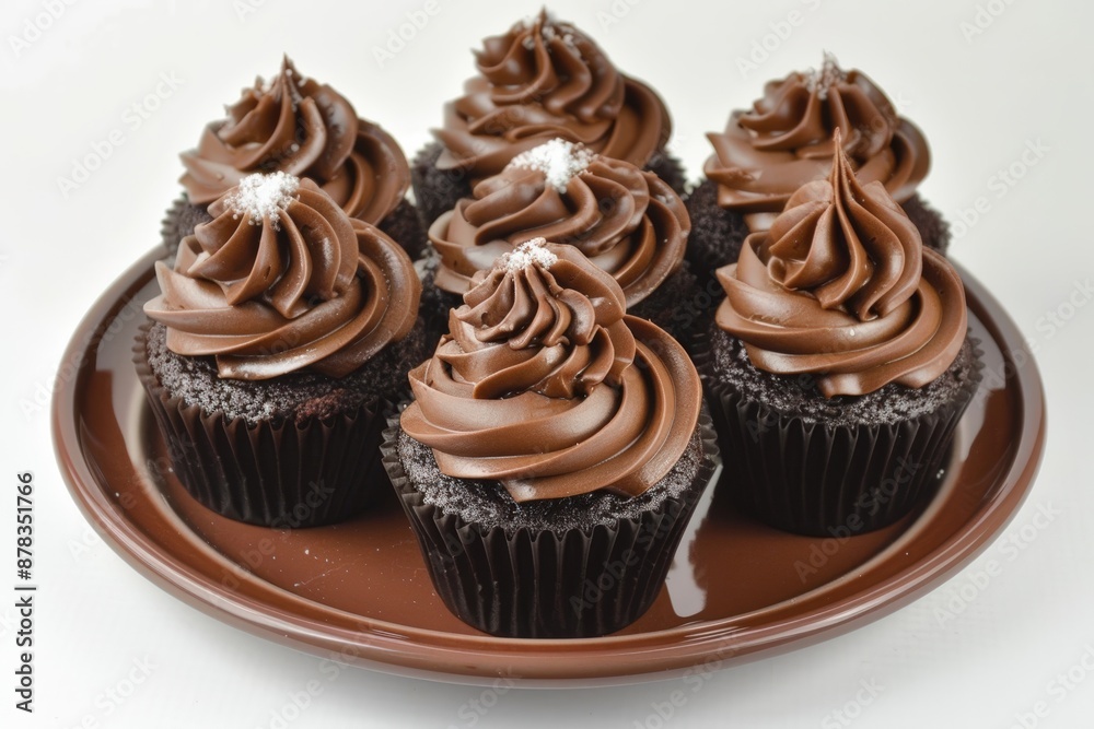 Fluffy Devils Food Cupcakes with Smooth Chocolate Icing and Creamy Swirl Fluffy Devils Food Cupcakes with Smooth Chocolate Icing and Creamy Swirl