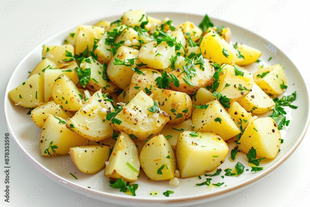 Crispy and Flavorful Diced Potatoes with Garlic and Fresh Parsley Crispy and Flavorful Diced Potatoes with Garlic and Fresh Parsley