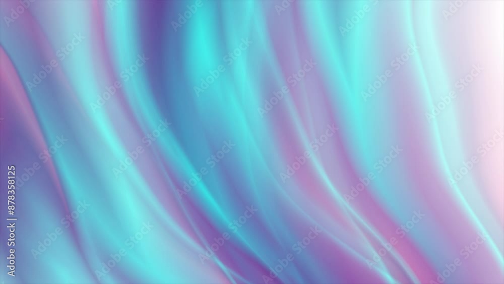 Blue and purple holographic flowing waves abstract background. Seamless looping motion design. Video animation Ultra HD 4K 3840x2160