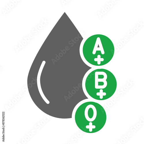 Blood Types Glyph Two Color Icon