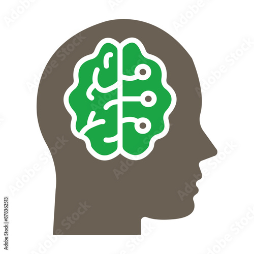 Artificial Consciousness Glyph Two Color Icon